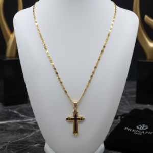 Cadena Bañada en Oro 14K con Cruz Elegante