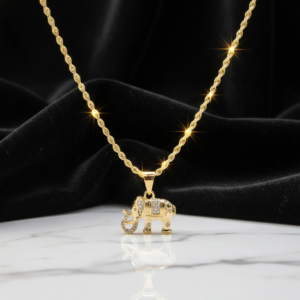 Elefante de la Suerte - Cadena Bañada en Oro 14K