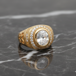 Anillo Real Aurelius – Corona de Cristal Centelleante