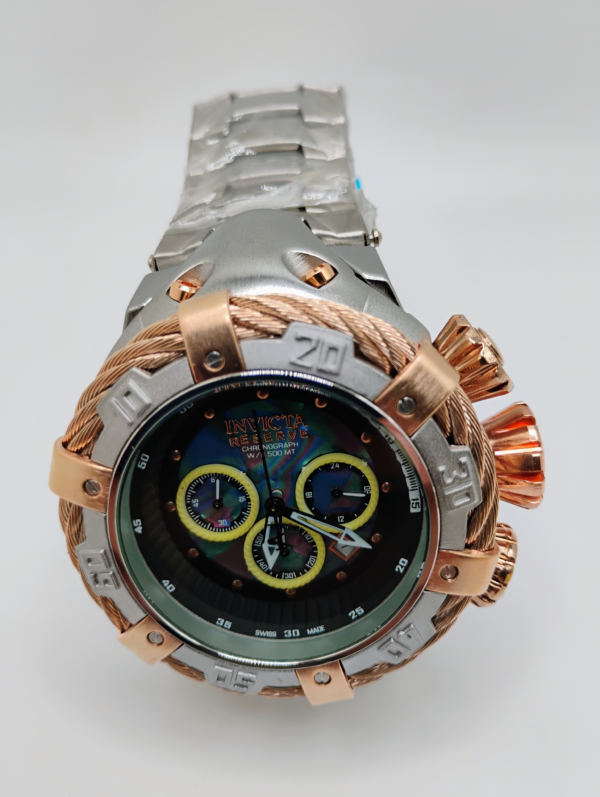 Invicta Reserve Subaqua Chronograph – Bisel Rose Gold & Acero Silver