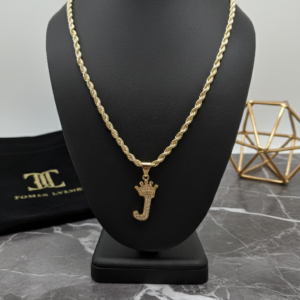 J Cadena Rope Crown Initial “J”