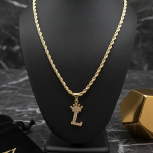 Li Cadena Rope Crown Inicial “L”