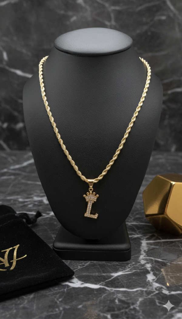 Cadena Rope Crown Inicial “L”