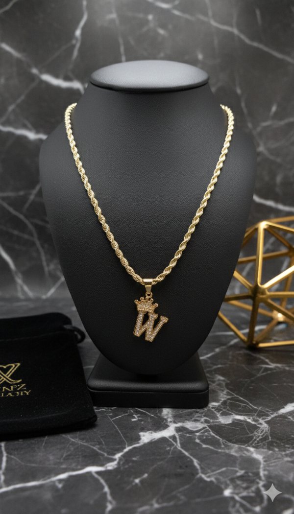 Cadena Rope Crown Inicial “W”
