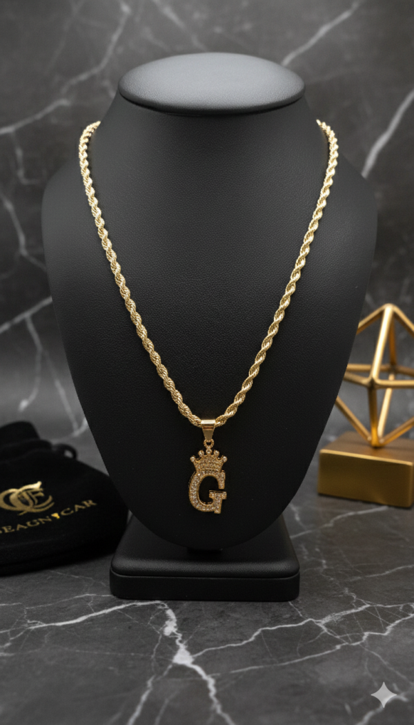 Cadena Rope Crown Inicial “G”