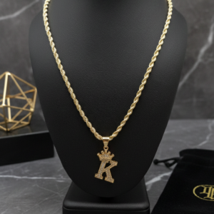 Cadena Rope Crown Inicial “K”