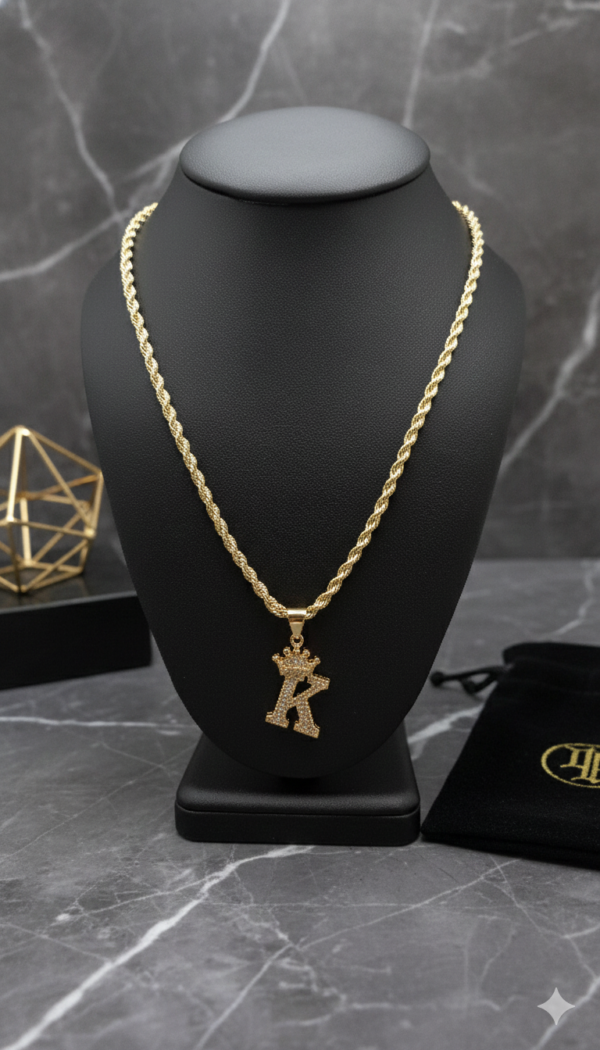 Cadena Rope Crown Inicial “K”