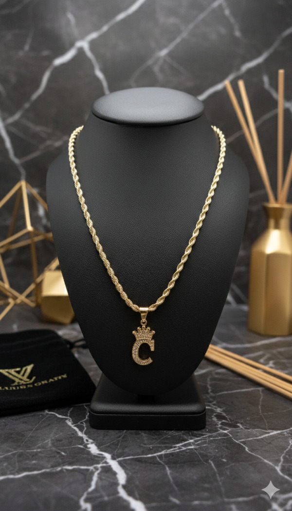 xbgnaoxbg Cadena Rope Crown Initial “C”