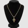 Cadena con Dije de Cruz Clásica en Oro Laminado 14K