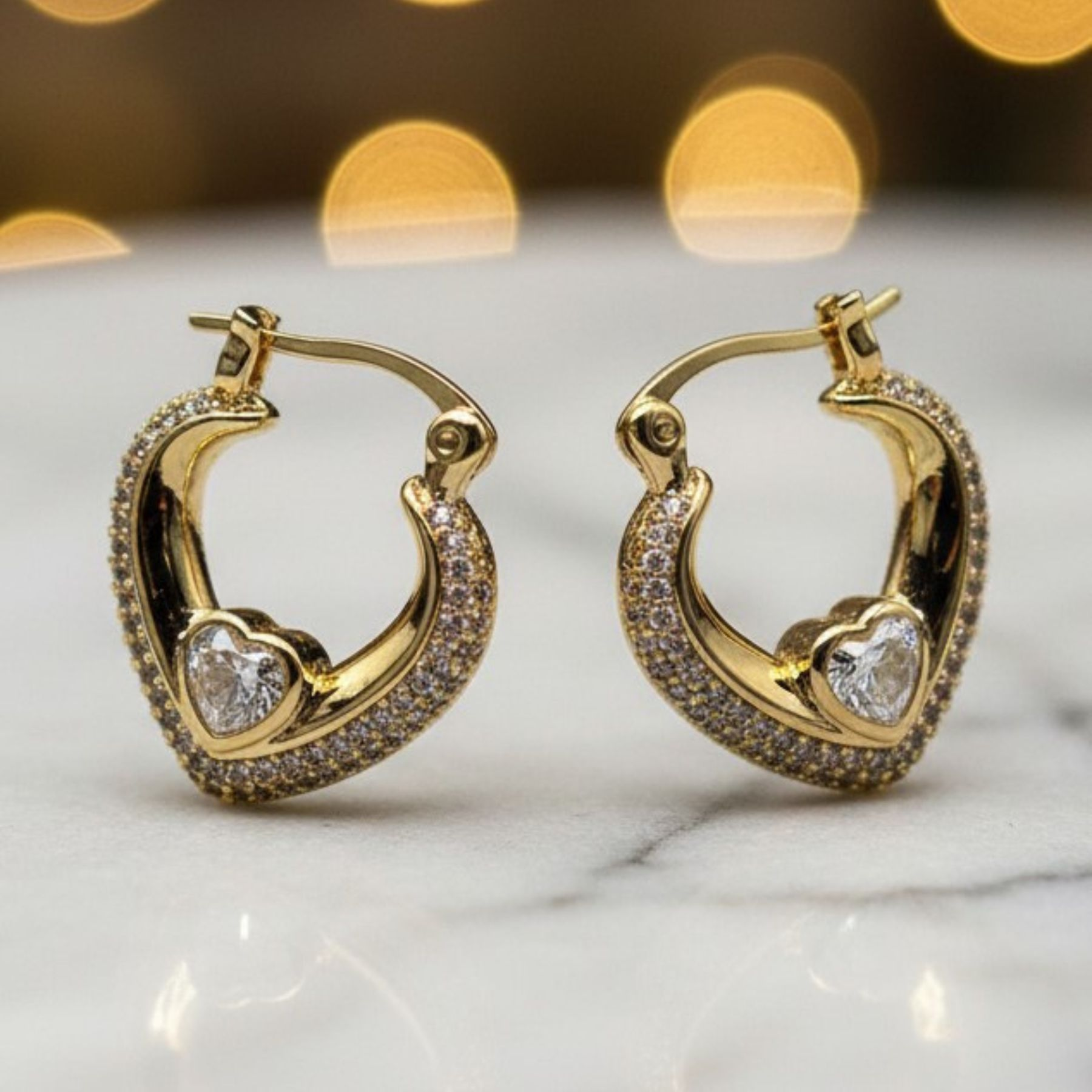 Aros Corazón de Luz 14K