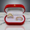 Set Sol de Elegancia – Anillos en Oro 18K con Halo Radial