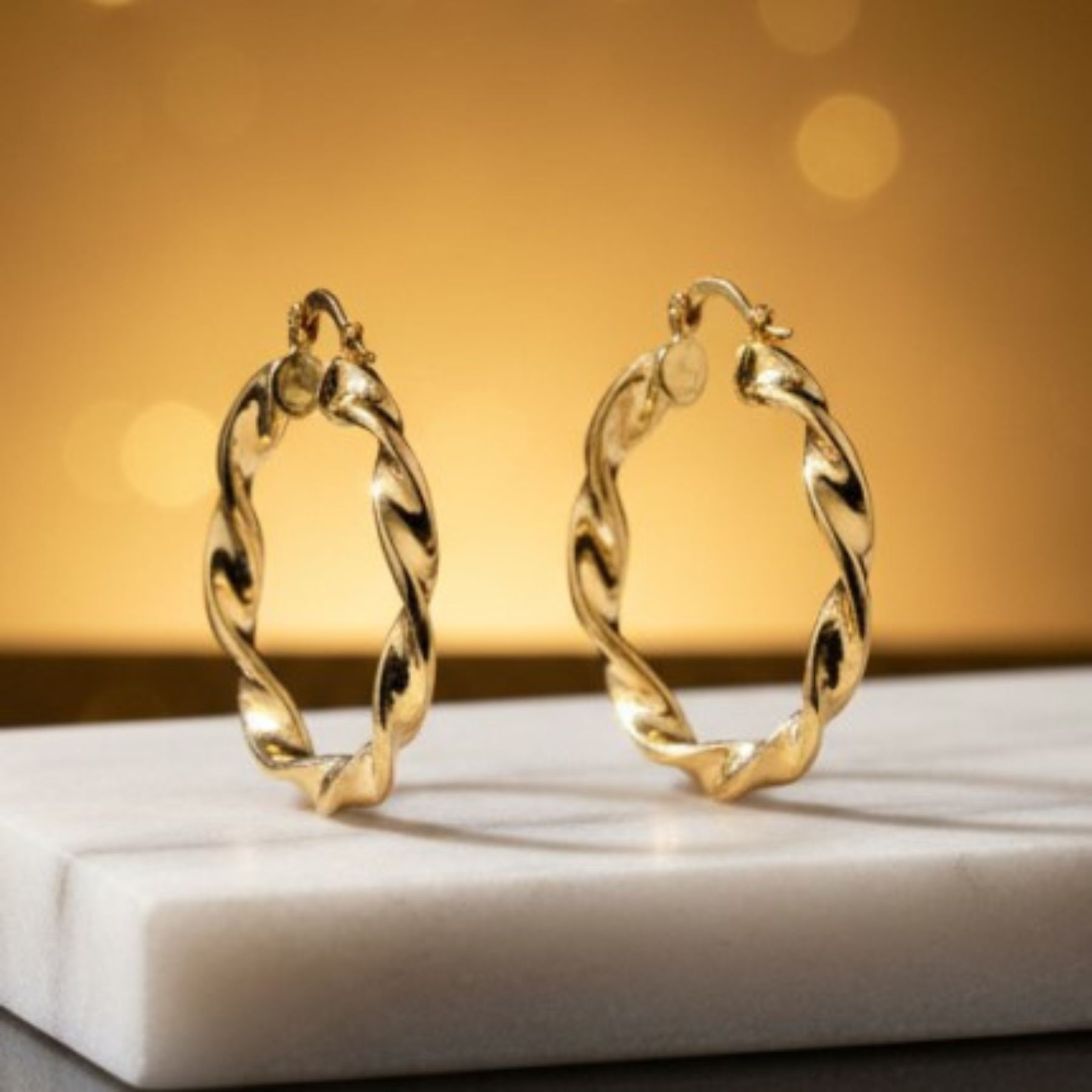 Aros Trenza Dorada 14K