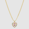 21-1.webp Cadena en Oro Laminado 14K con Dije de Corazón Protector (Ojo Turco)