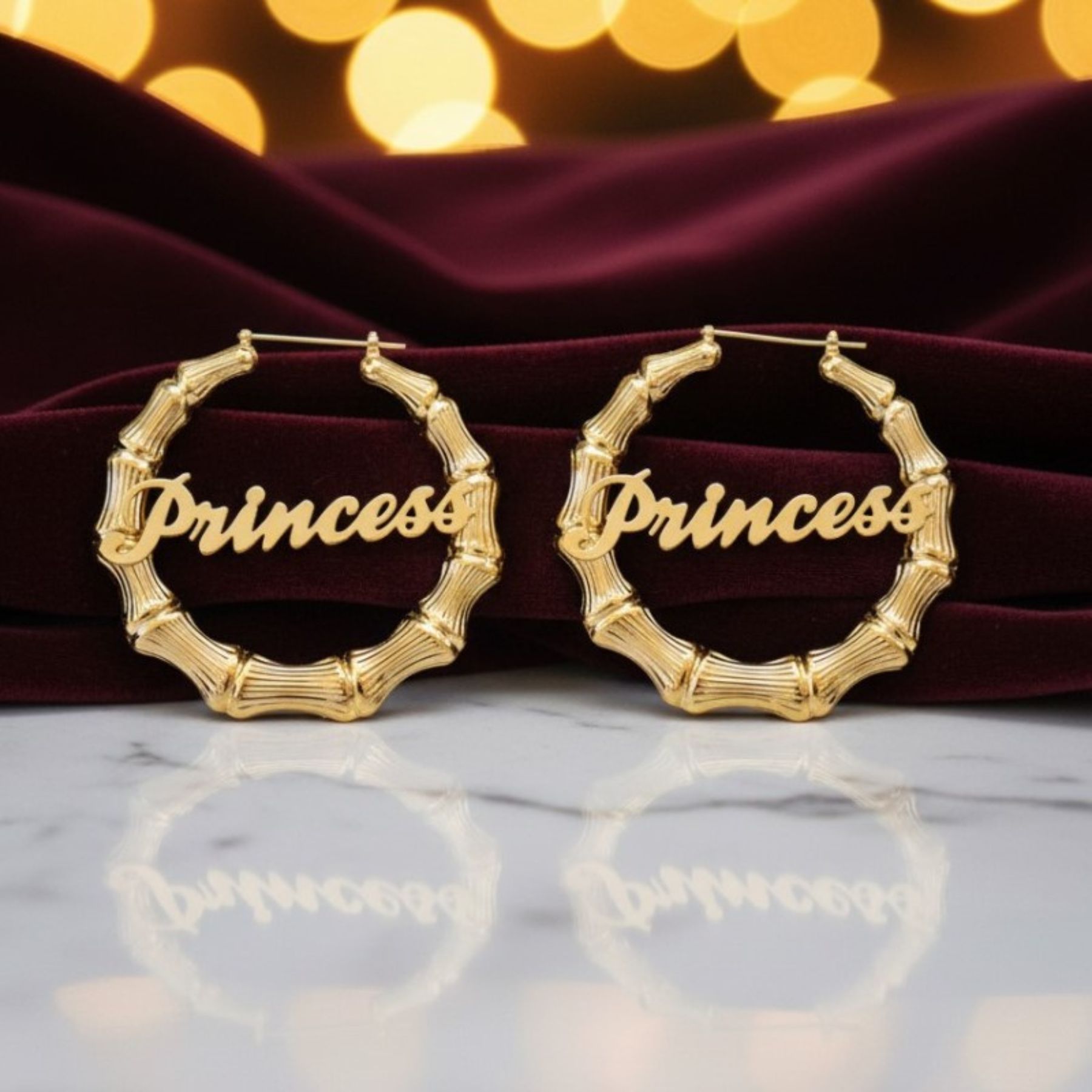 Aros “Princesa” Bambú 14K