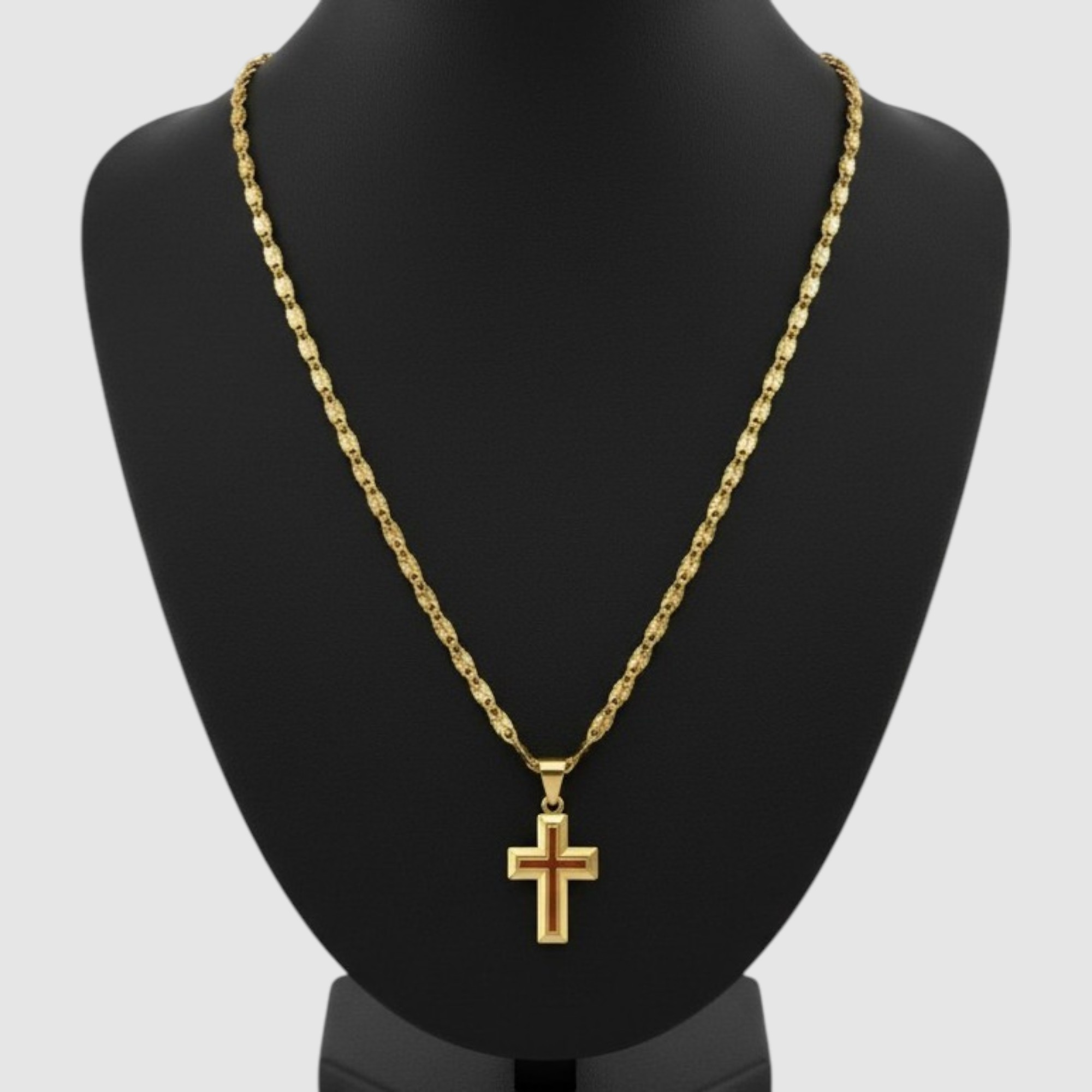 Cadena en Oro Laminado 14K con Dije de Cruz