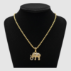 50 Collar de la Suerte con Dije de Elefante en Oro Laminado 14k