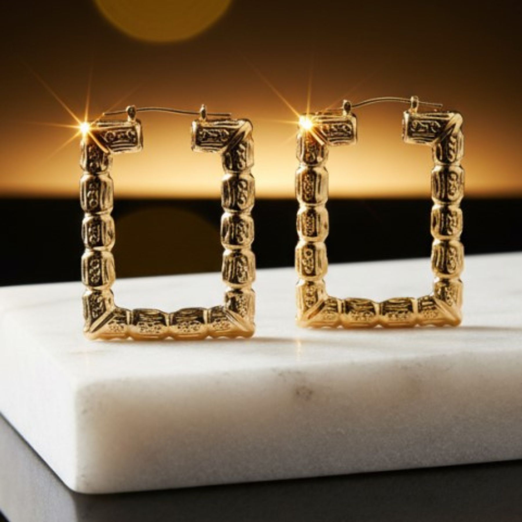 Aros Rectángulo Imperial 14K