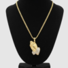 78 Cadena con Dije de Mano en Oración en Oro Laminado 14K