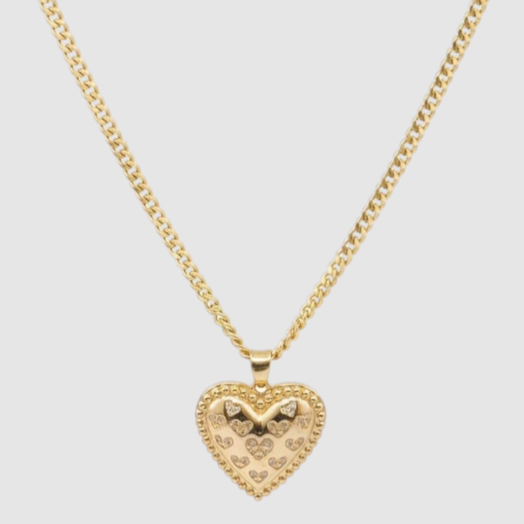 Cadena con Dije Corazón Elegante en Oro Laminado 14K