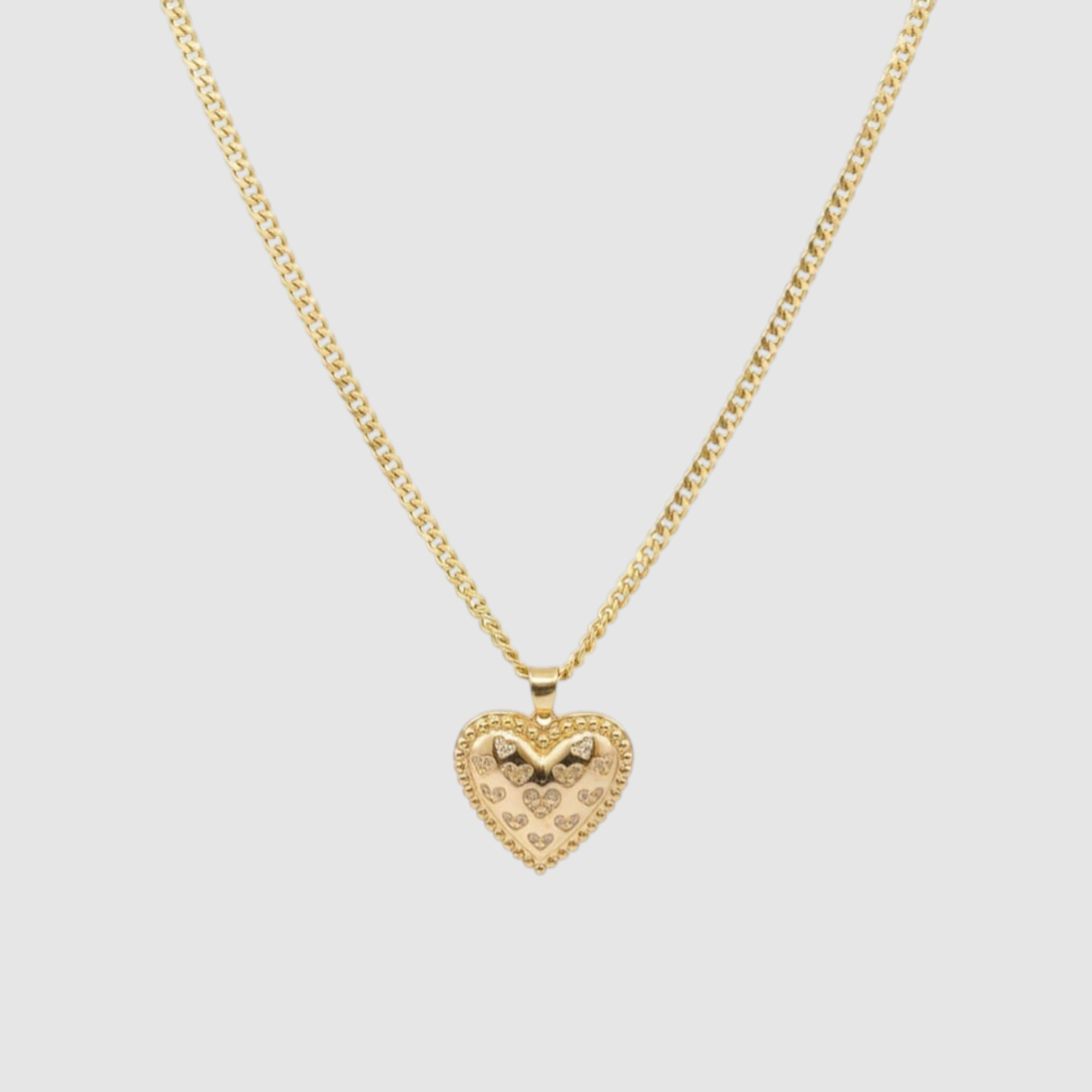 Cadena en Oro Laminado 14K con Dije de Corazón Elegante