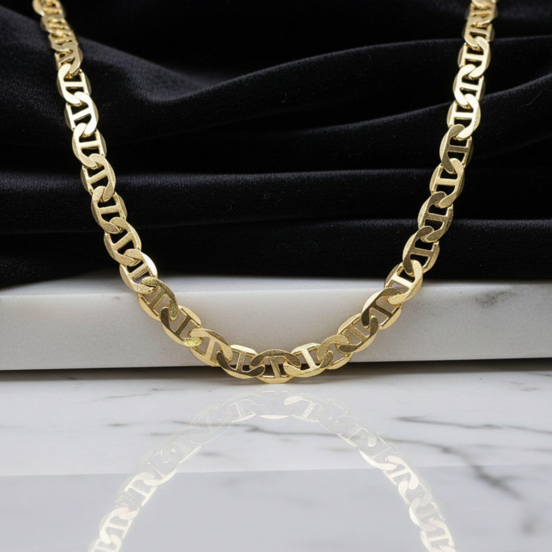 Cadena de 60 cm Bañada en Oro 14K