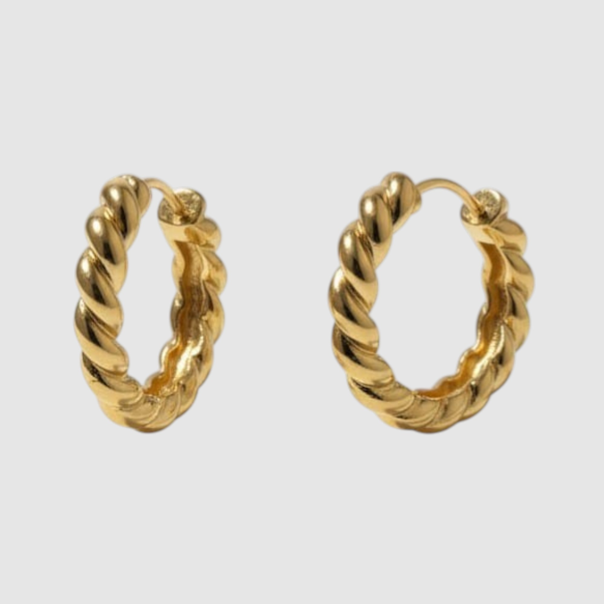 Aros Trenzados Clásicos en Oro Laminado 14K