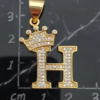 Dije Letra H Corona Real Bañado en Oro 18K