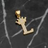 Dije Letra L Corona Real Bañado en Oro 18K