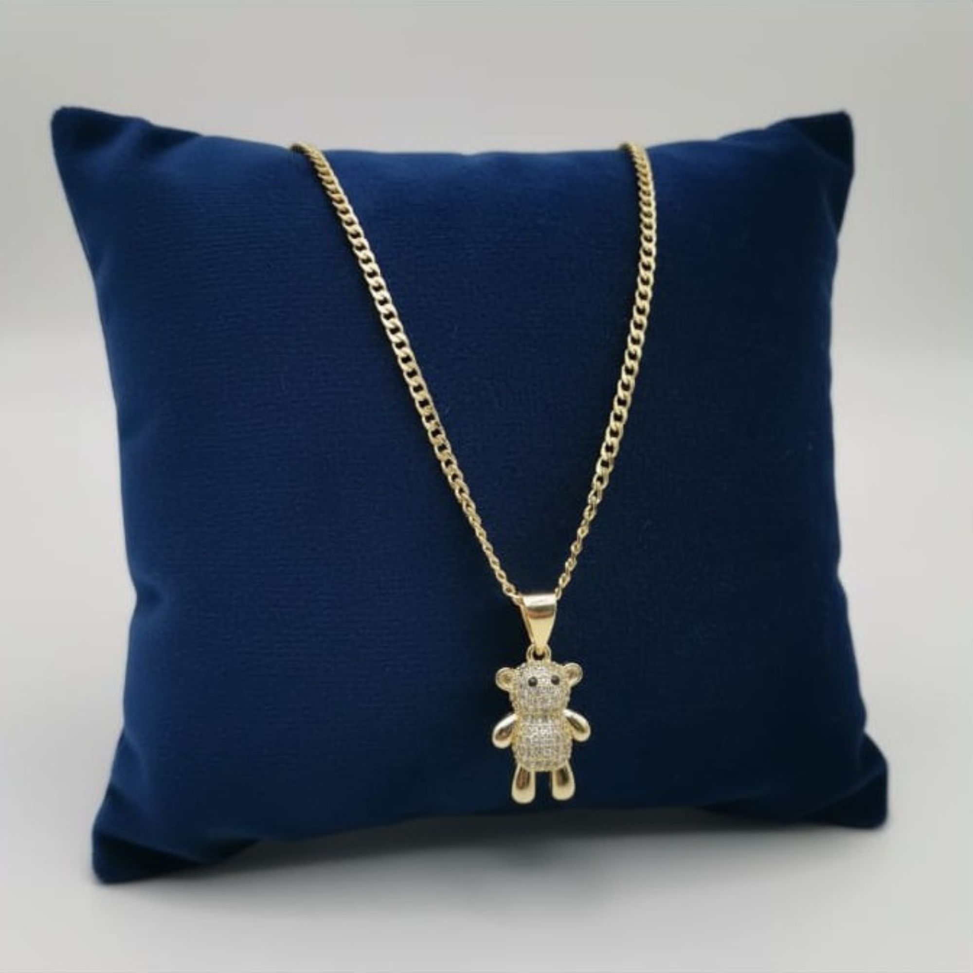 Cadena de Baño de Oro 14K con Dije de Osito