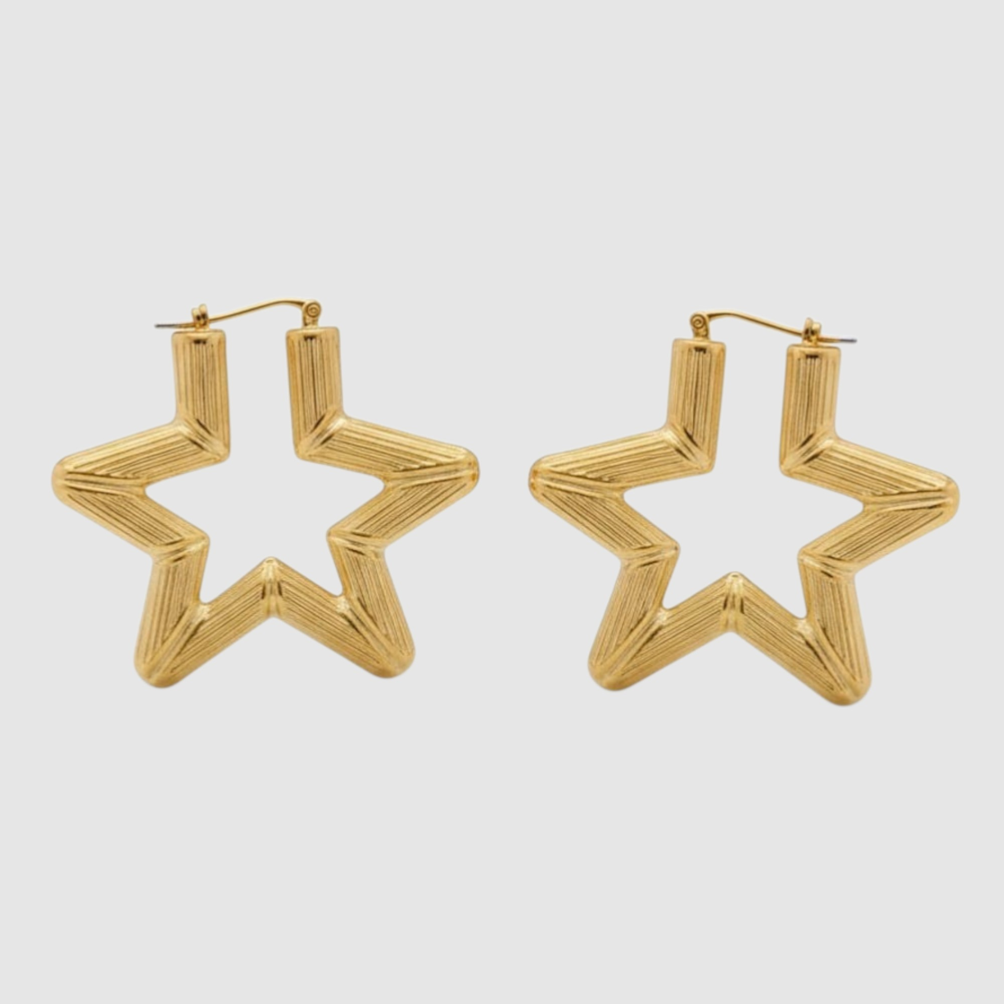 Aros Estrella Radiante en Oro Laminado 18K
