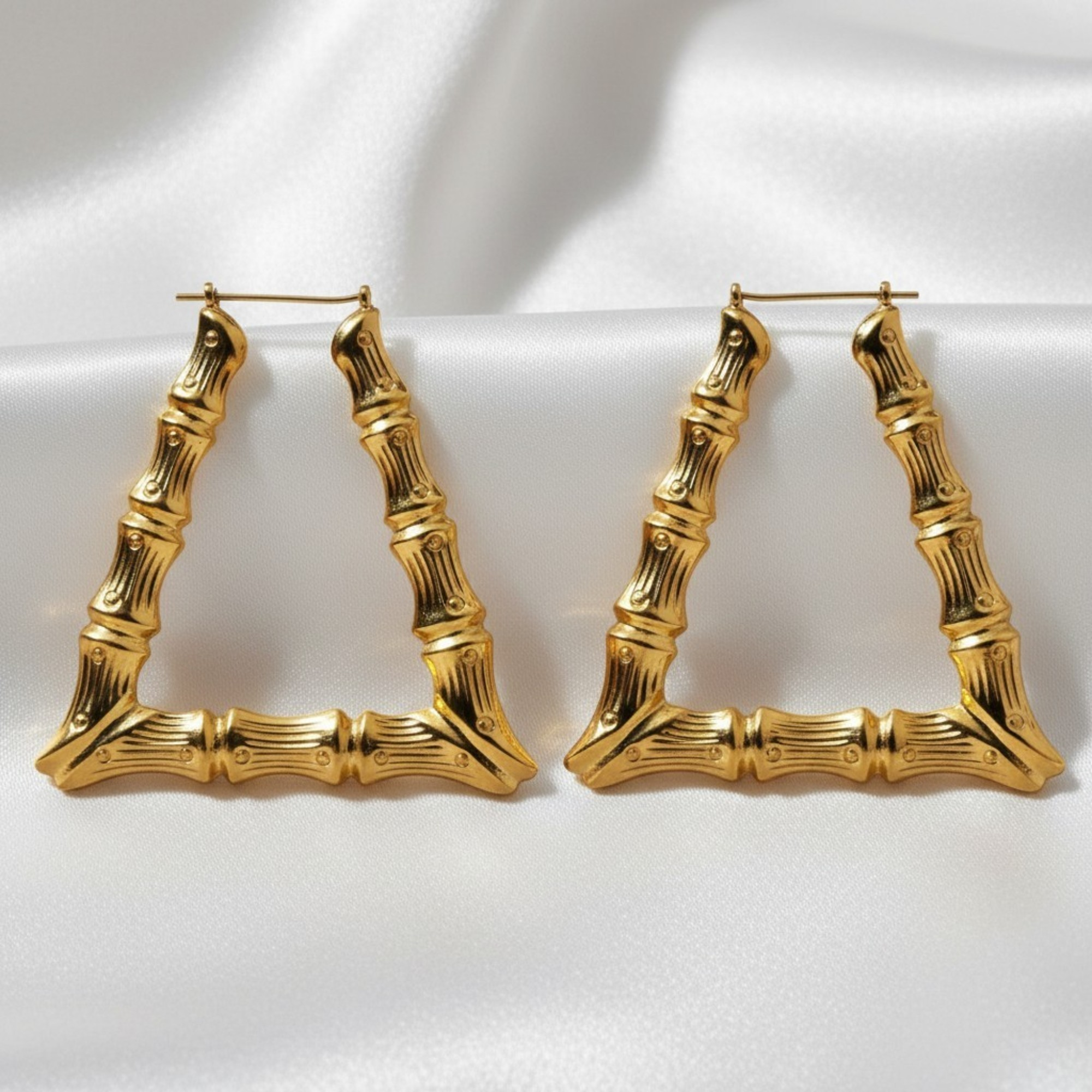 argolla bambú en oro laminado