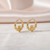 S 15 Argollas Claddagh en Oro Laminado 18K – Aros con Corazón, Manos y Corona