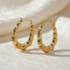 Aros Bambú Real en Oro Laminado 18K