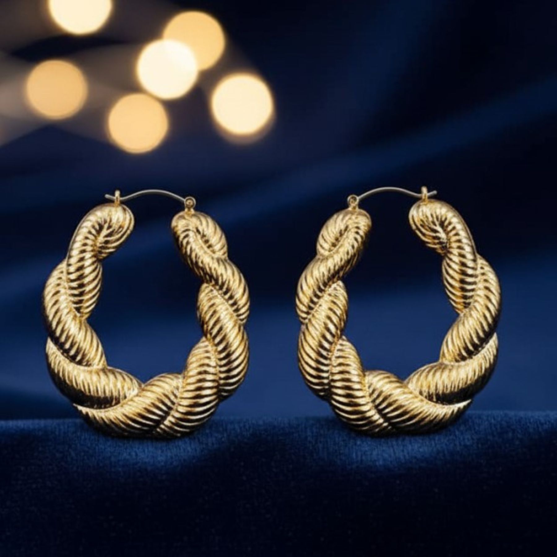 Aros Trenza Dorada 14K