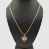 Cadena en oro laminado 14K con dije de corazón protector (ojo turco)