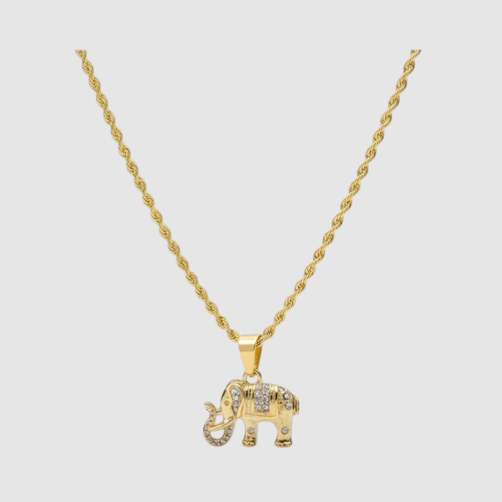 tt.webp Collar de la Suerte con Dije de Elefante en Oro Laminado 14k