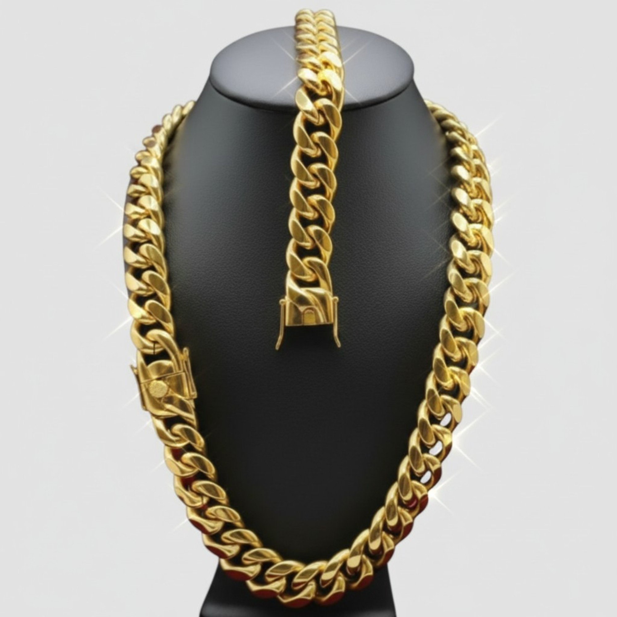 Set de Cadena y Pulsera en Oro Laminado 18k – Eslabón Cubano Premium