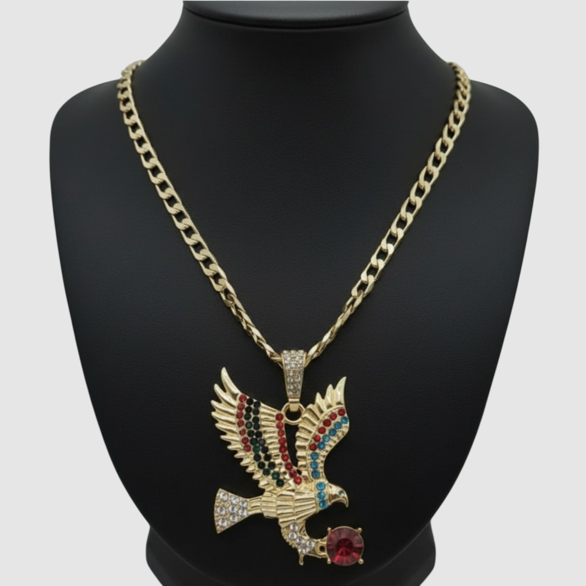 Cadena con Dije de Águila Imperial en Oro Laminado 18K