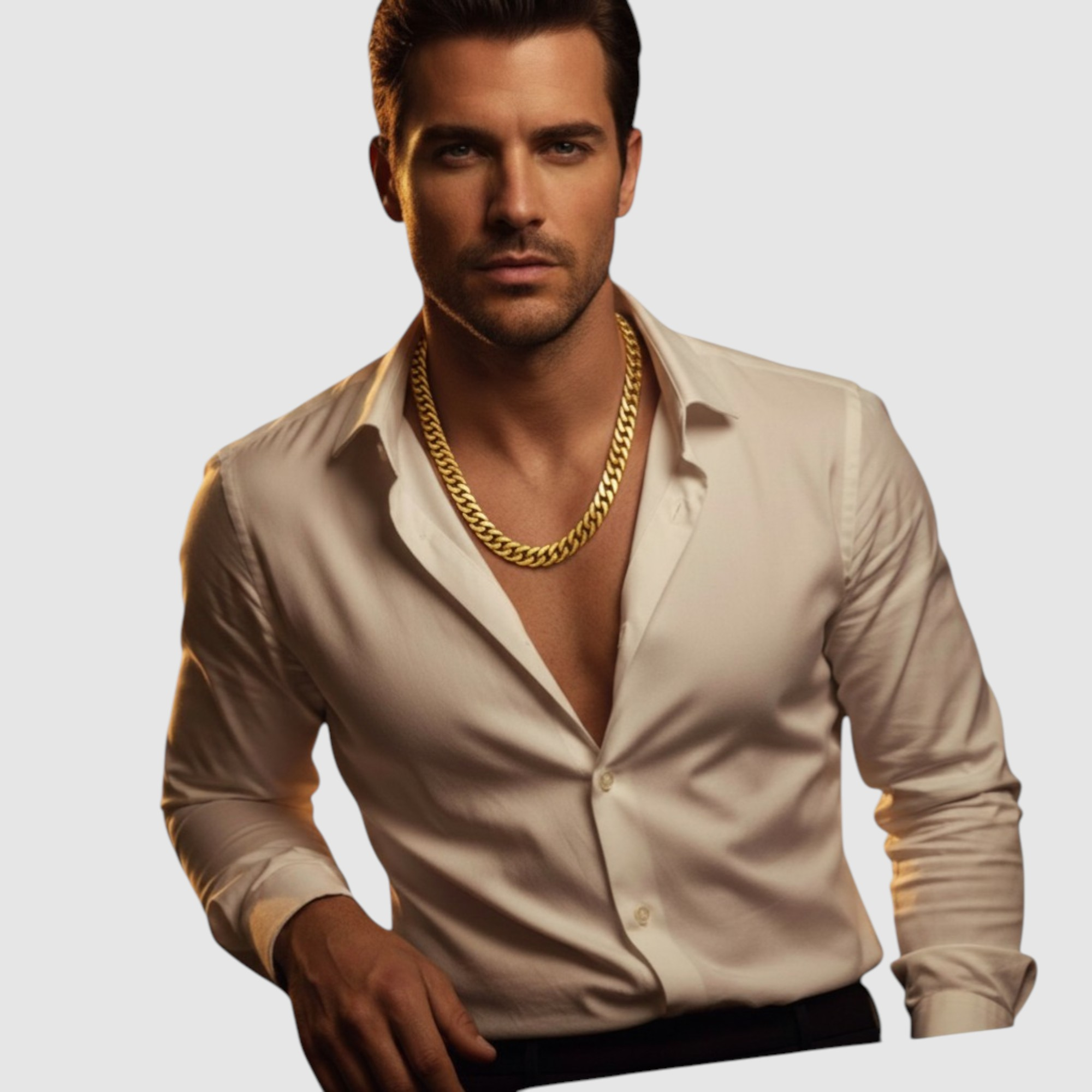 Cadena estilo eslabón tipo Cartier en oro laminado 14K