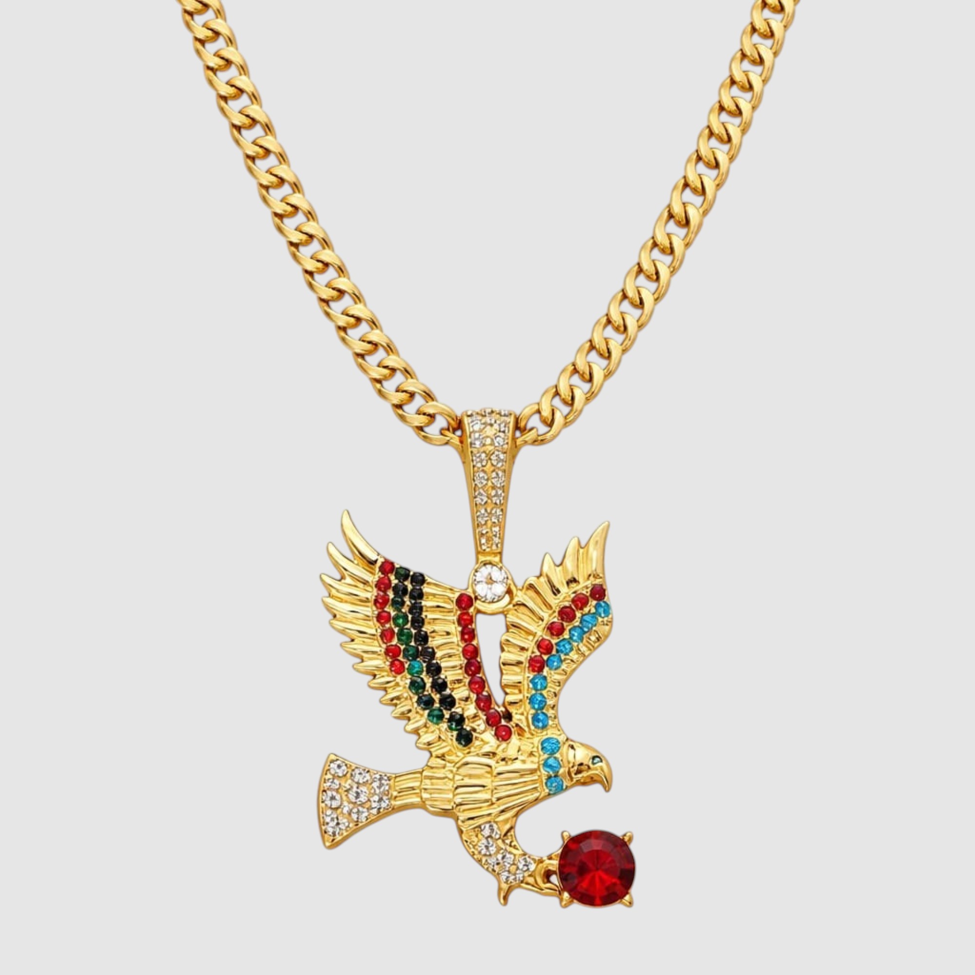 Cadena con Dije Águila Imperial en Oro Laminado 18K