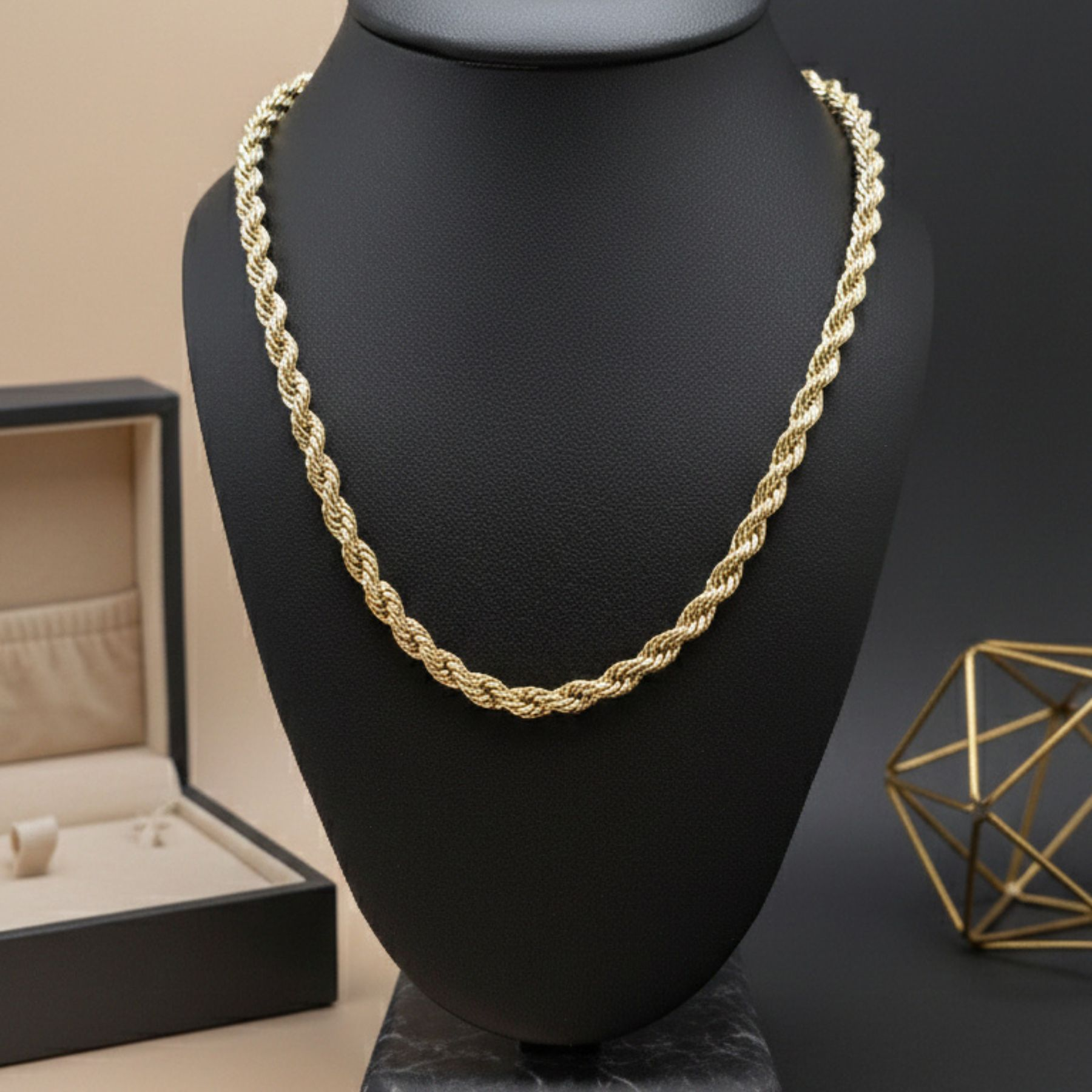 Cadena Golden Rope Deluxe – Brillo 18K