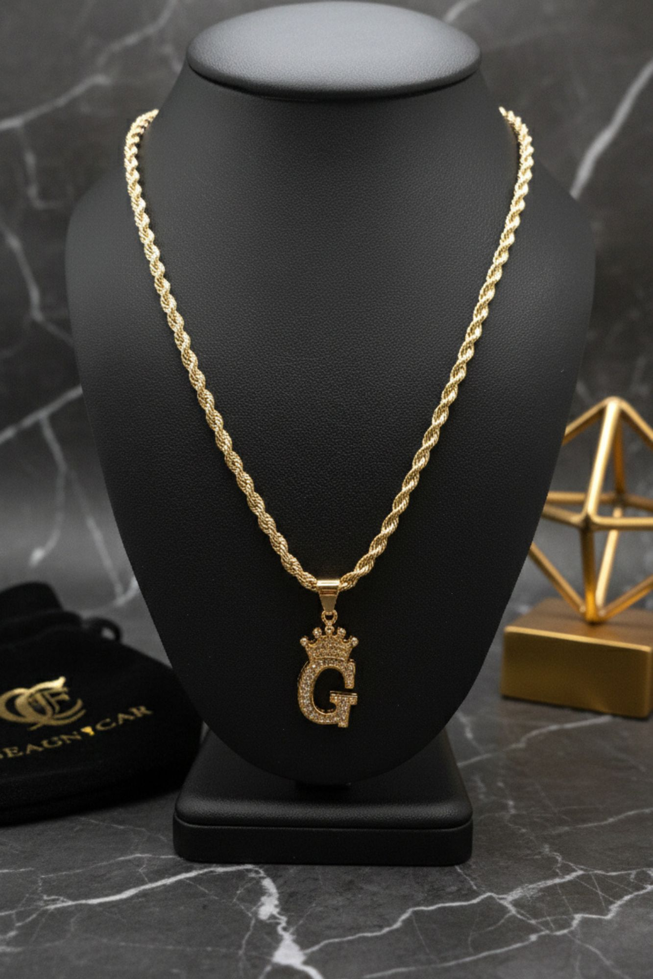 Cadena Rope Crown Inicial “G”