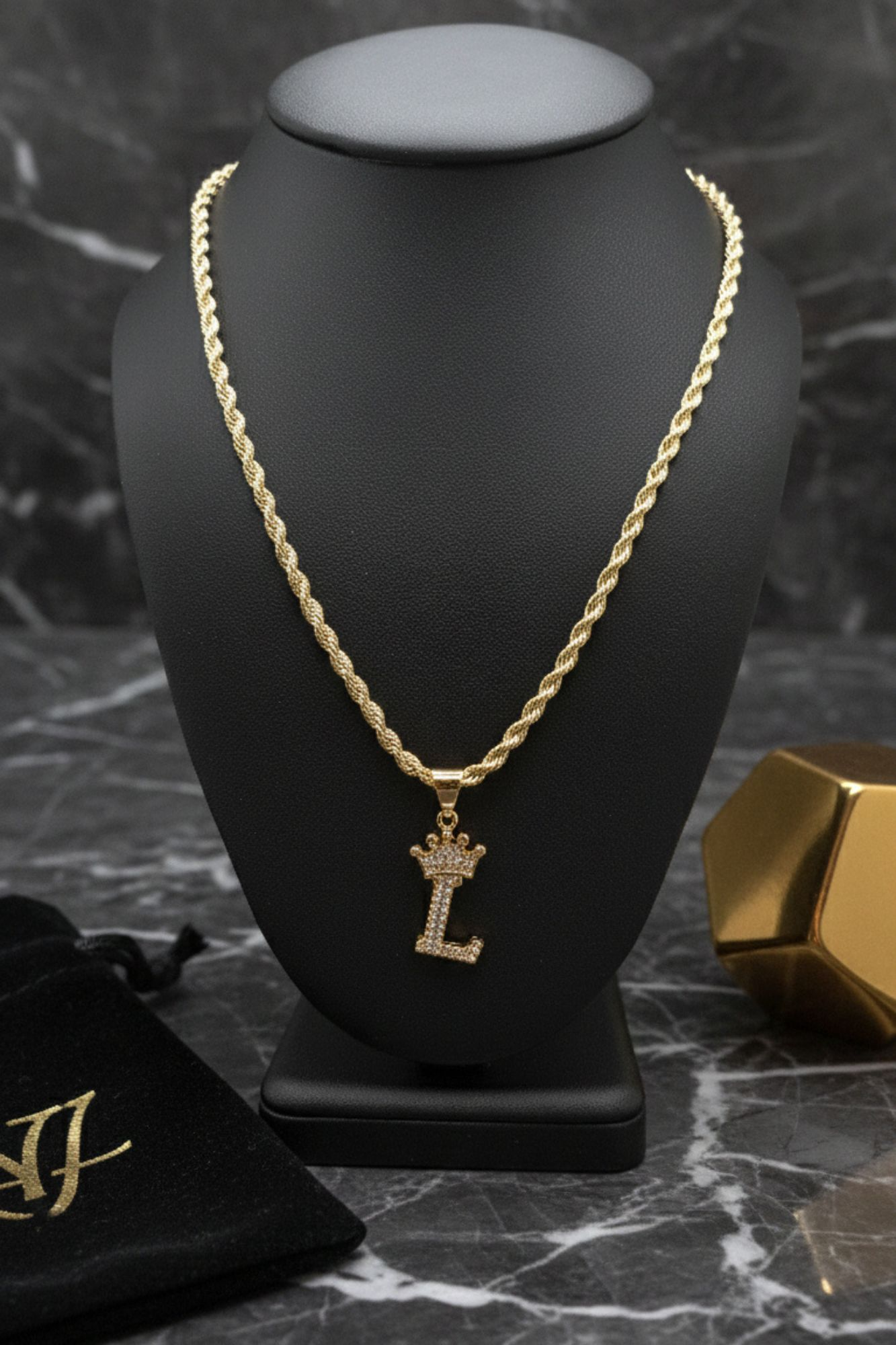 Cadena Rope Crown Inicial “L”