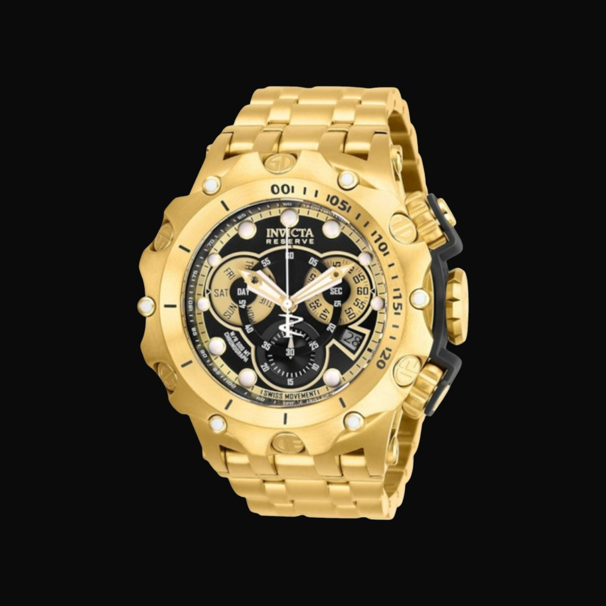 Reloj Estilo Bolt Zeus Dorado clásicos Para Hombre | Tipo Invicta