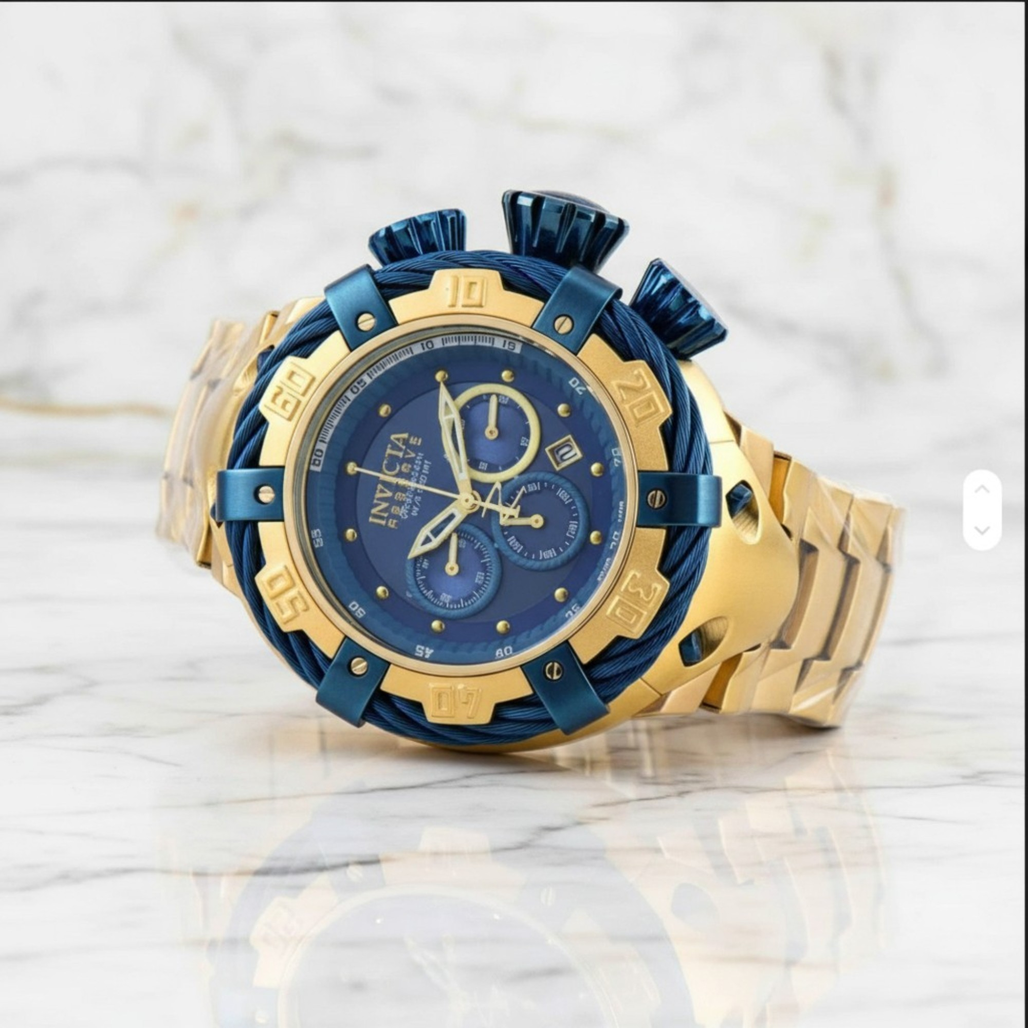 Reloj Estilo Reserve Subaqua Azul y Dorado | Diseño Tipo Invicta
