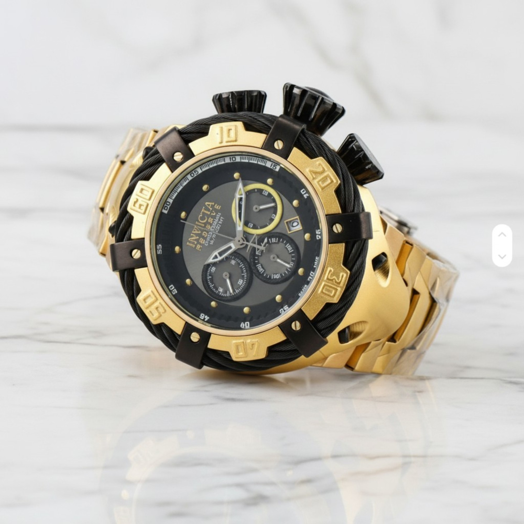 Reloj Estilo Reserve Subaqua Negro y Dorado | Diseño Tipo Invicta