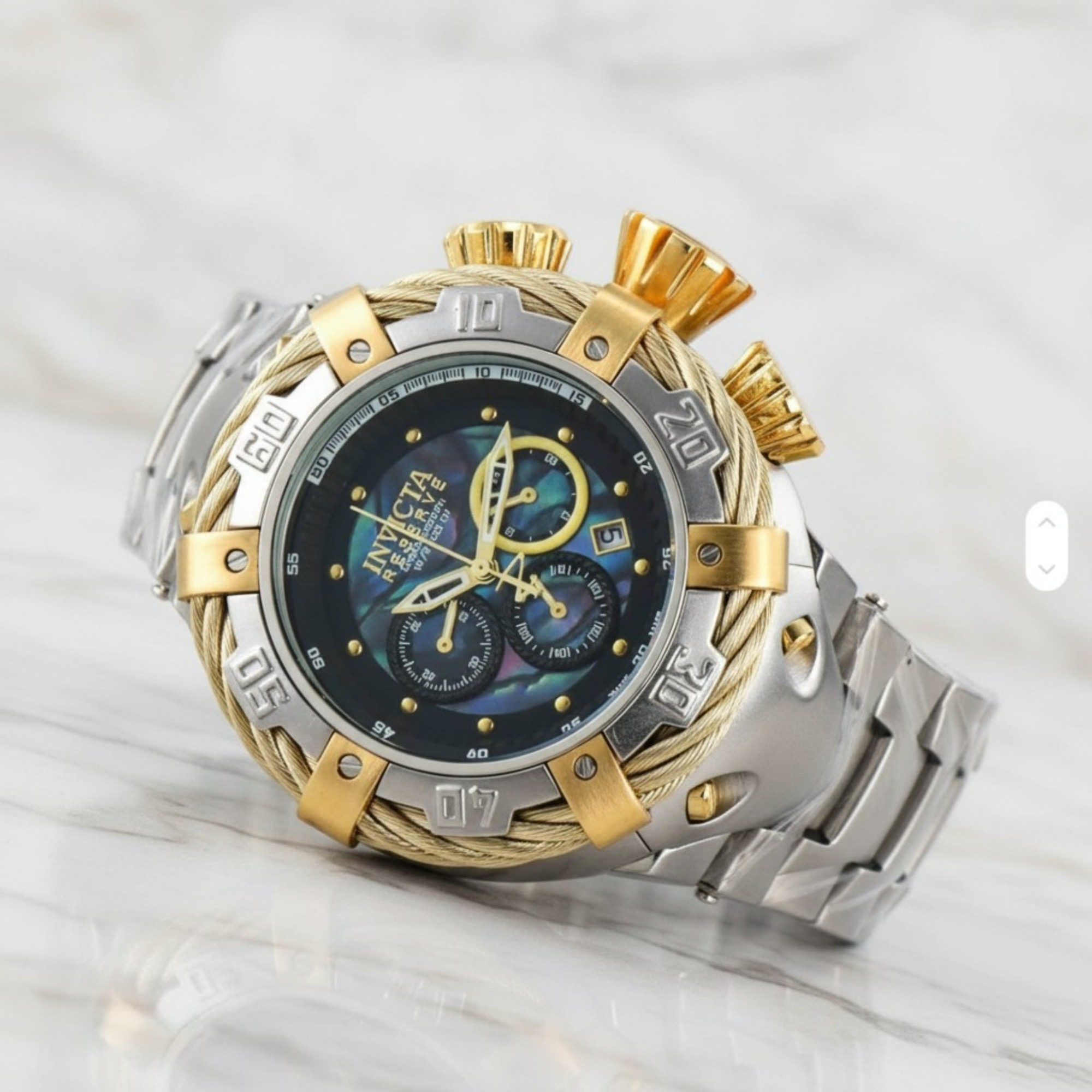 Reloj Estilo Reserve Subaqua Plata y Dorado | Diseño Tipo Invicta