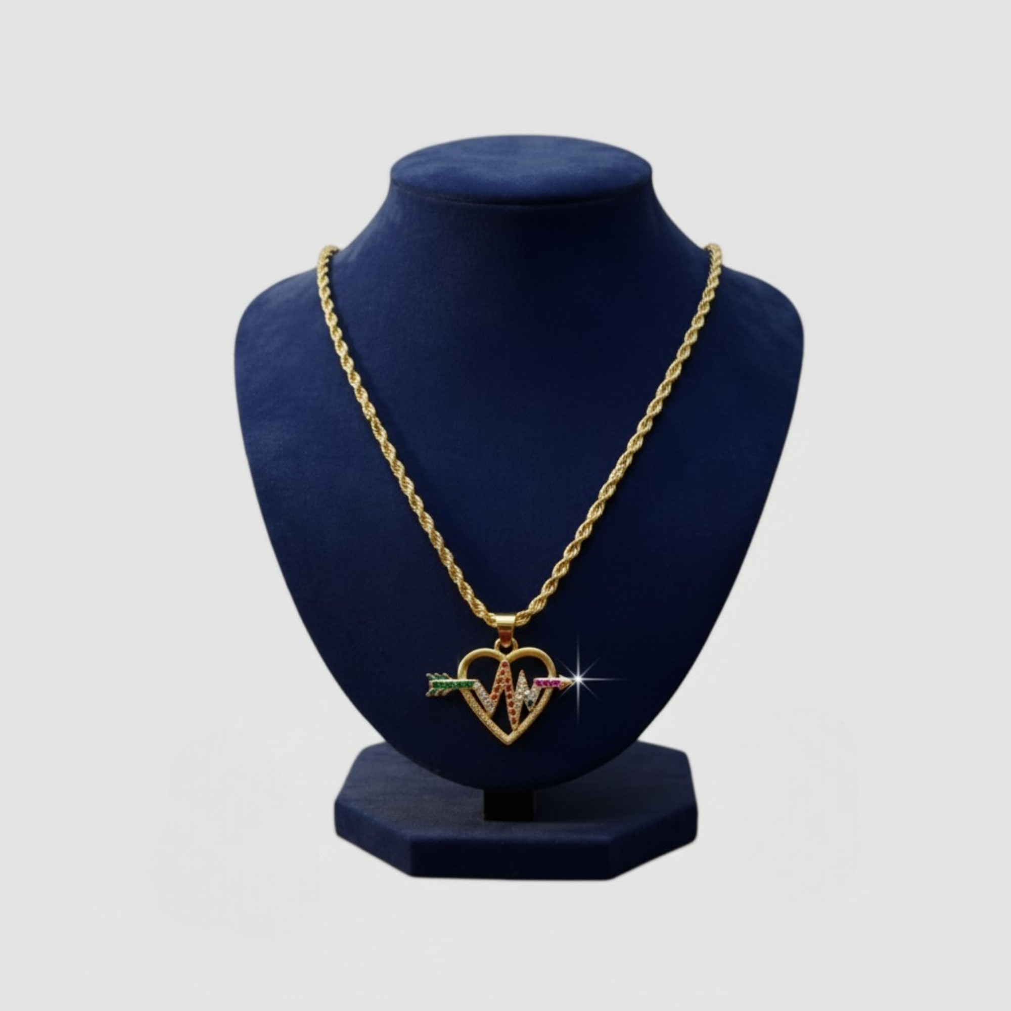 Cadena con dije de Latido de Amor en oro laminado 14K